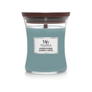 Vonná svíčka WoodWick střední - Evergreen Cashmere