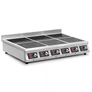 Indukční vařič 6 x 28 cm 60 až 240 °C 400 V časovač - Indukční plotna Royal Catering