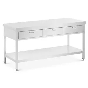 Nerezový pracovní stůl 180 x 60 cm 436 kg 3 zásuvky - Gastro pracovní stoly Royal Catering